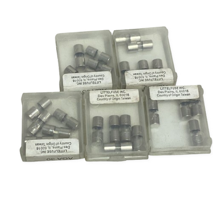 Littelfuse Fuse Aga 1Ag 32V 15A 30A Various Amp Clear Glass Assortment 5 pack 30