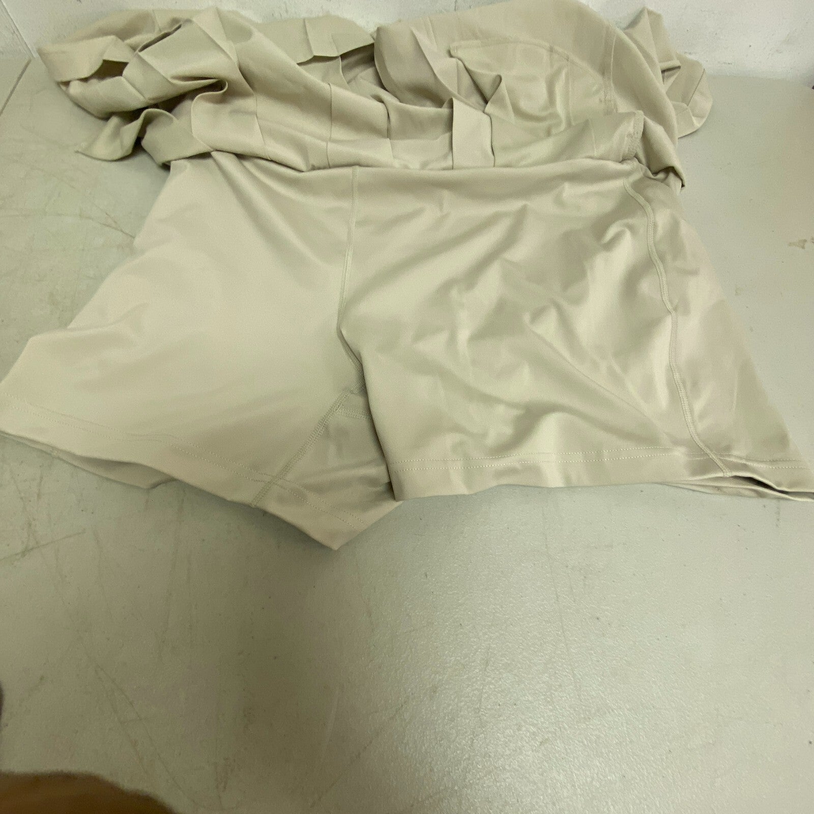 Lady Hage Womens 16" Pleat Skort Light Khaki Solid Stylish Trendy WGH37004