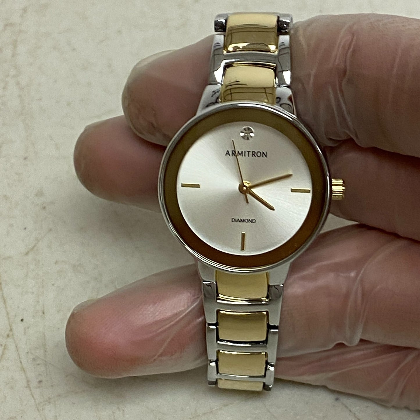 Armitron Women's 75/5594SVTT Diamond-Accented Two-Tone Bracelet Watch 75/5594TT