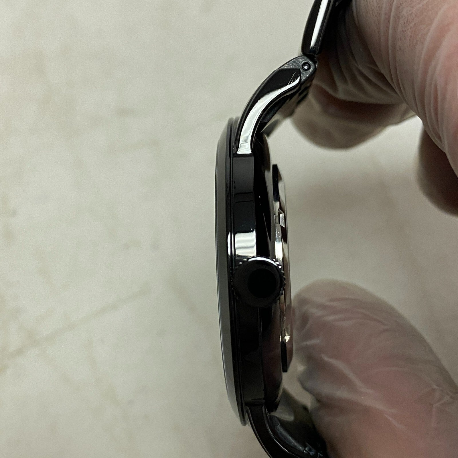 Armitron Steel Watch Men 42mm Black Round Dial 50M Stainless 6.5" 20/4962TI