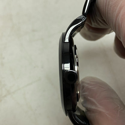 Armitron Steel Watch Men 42mm Black Round Dial 50M Stainless 6.5" 20/4962TI