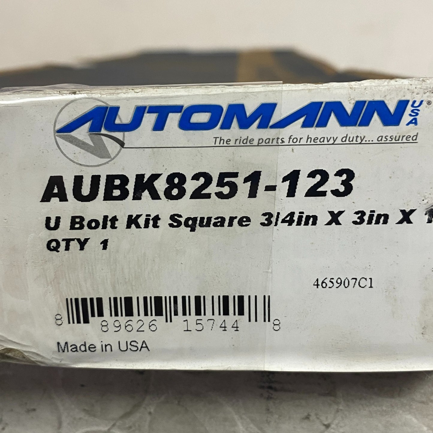 Automann U Bolt Kit Square 3/4" x 3" x 12 3/8" AUBK8251-123