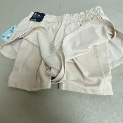 DSG Women's 6" Mid Rise 2 in 1 Bike Short woven Top Layer Light Sand DAW11193