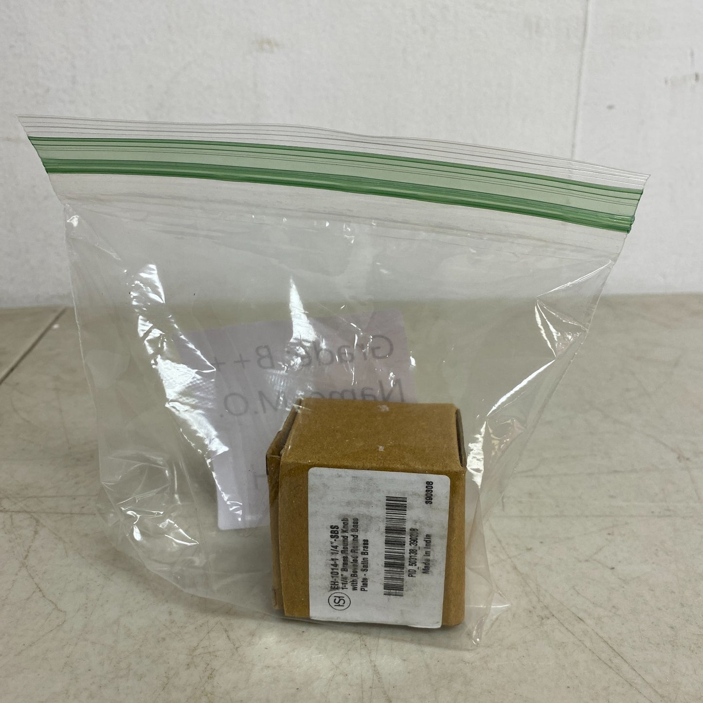 Signature Hardware 1-1/4" Brass Round Knob with Beveled Round Base Plate Satin