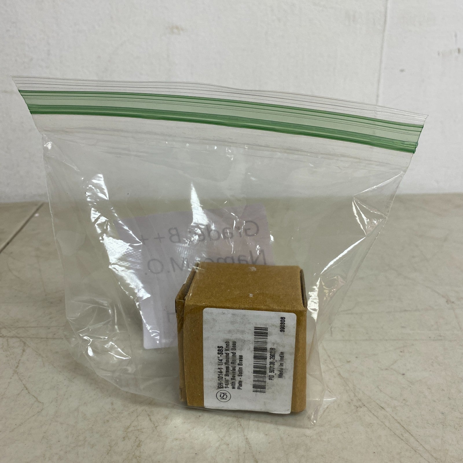 Signature Hardware 1-1/4" Brass Round Knob with Beveled Round Base Plate Satin