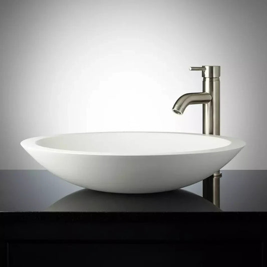 Signature Hardware Rigel Matte Resin Vessel Sink - White