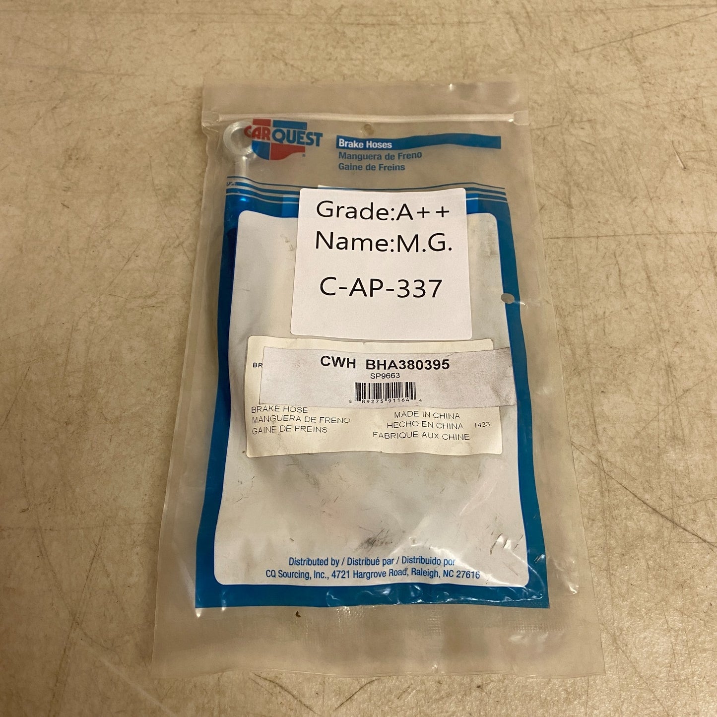 Carquest Wearever BHA380395 Brake Hose Assembly Rear Right 98–02 Honda Accord