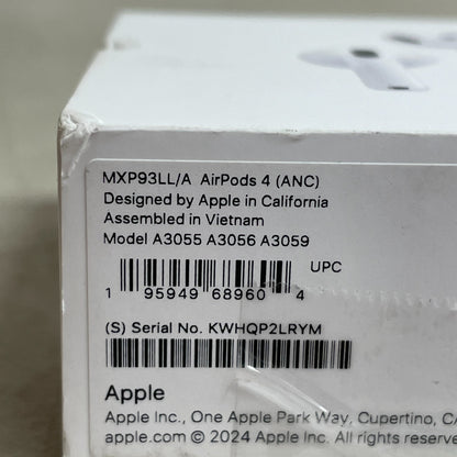 Apple AirPods 4 USB-C True Wireless Earbuds – H2 Chip, IP54, 30h Battery