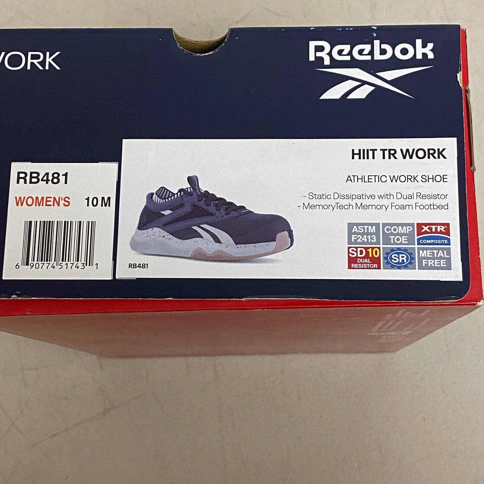 Reebok Women's HIIT TR Composite Toe Work Shoe Blue/Pink/White Size 10M RB481