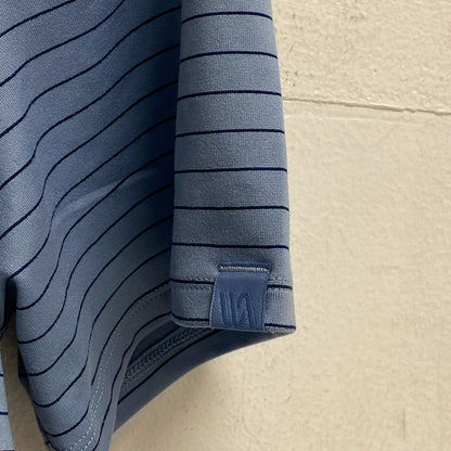 VRST Mens Golf Micro-Stripe Polo Blue Agate Short Sleeve MVG10005