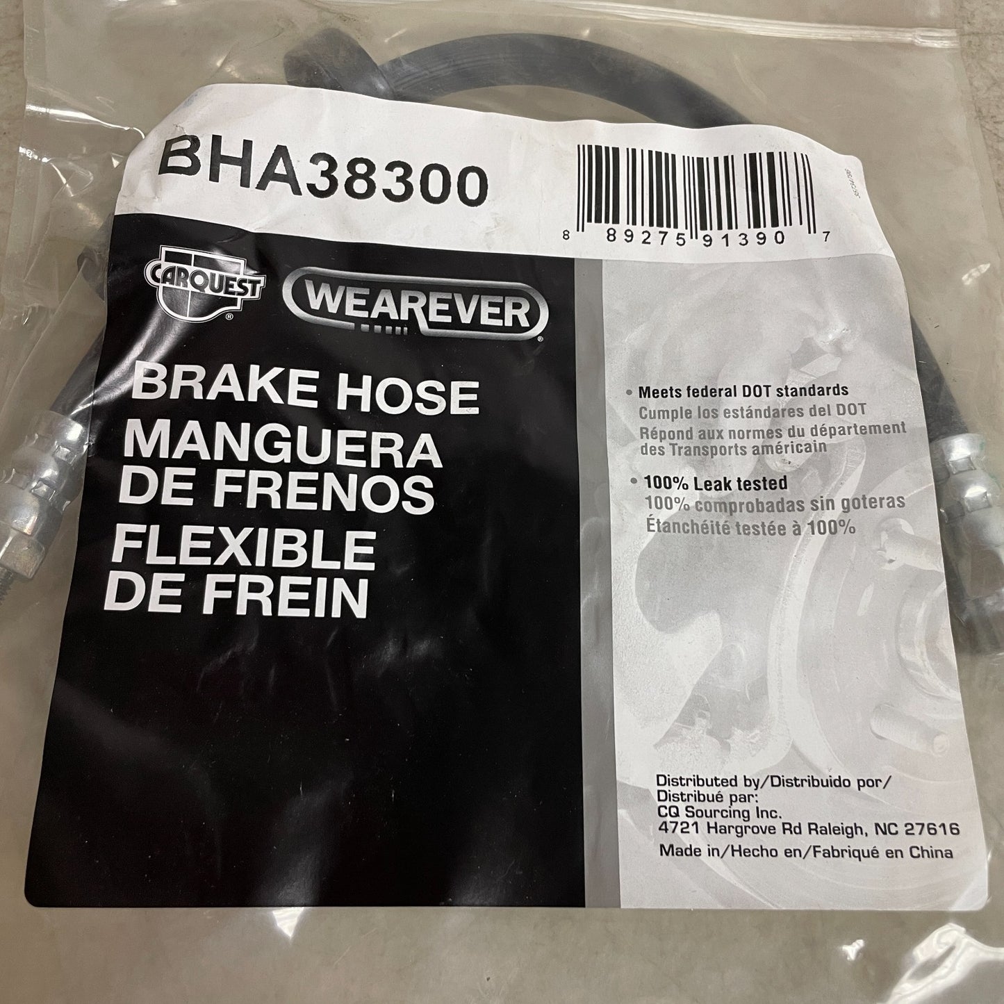 Carquest Wearever Brake Hose Assembly BHA38300 w/ Banjo Fittings & Washers