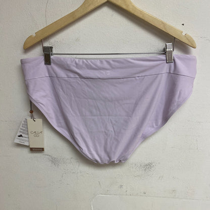 CALIA Women's Mid Rise Wide Banded High Leg Swim Bottoms Blooming Lilac WSA23414