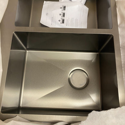 Signature Hardware 36" Atlas 60/40 Offset Double Bowl Stainless Steel Farmhouse.