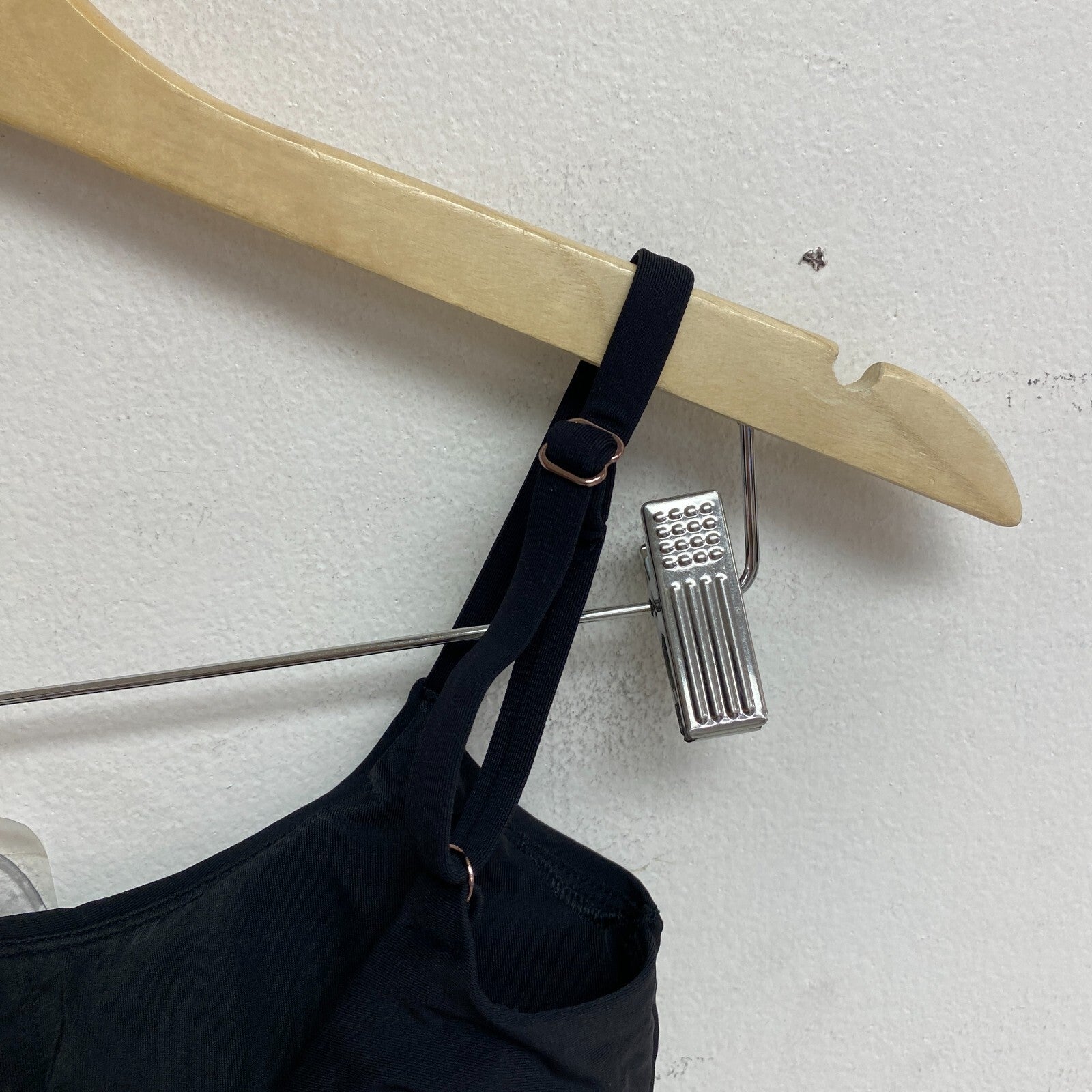 Calia Women's Swim Tie Back Racerback Low Support Bikini Top Pure Black WSA23200