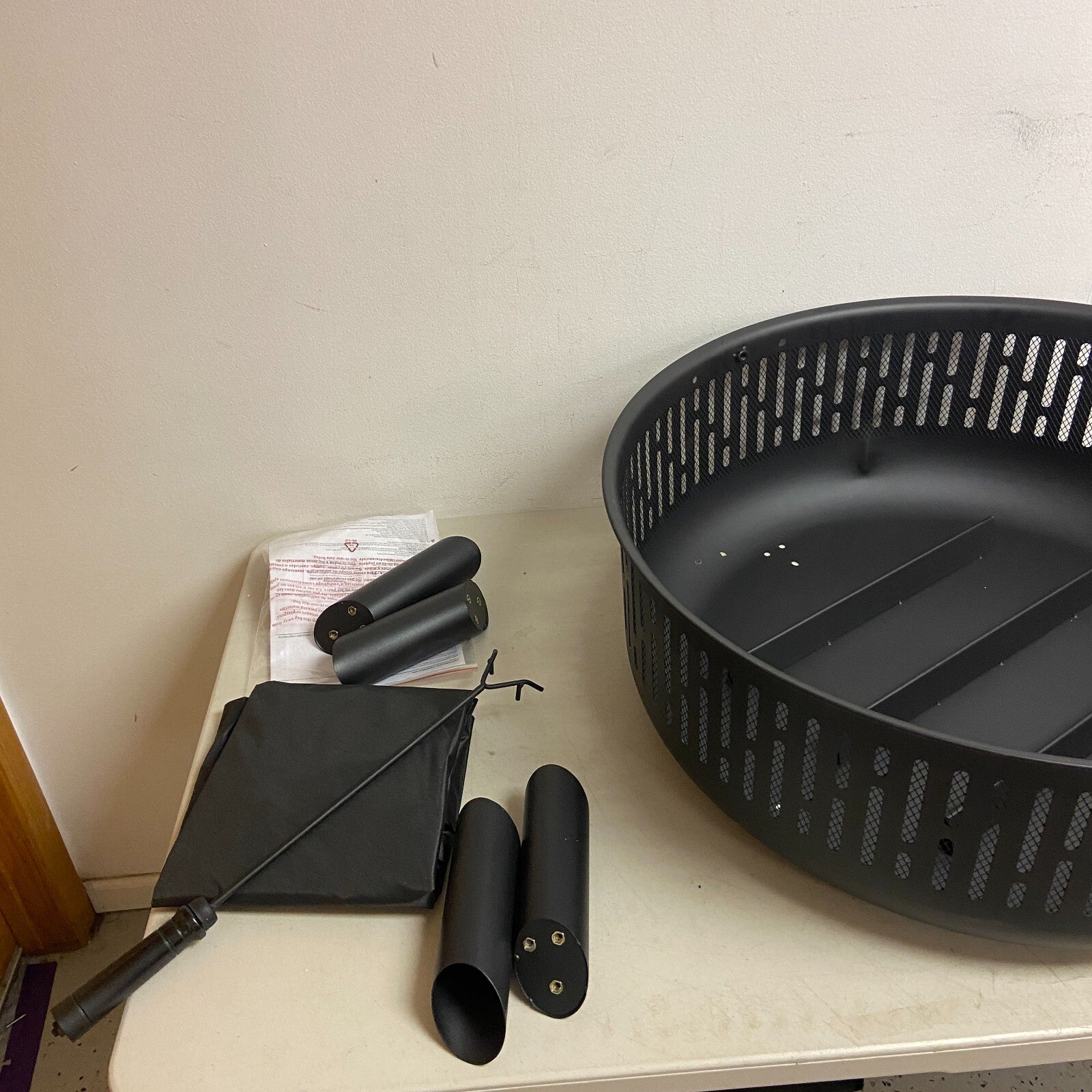 allen + roth 31.5-in W Black Steel Wood-Burning Fire Pit Black Finish