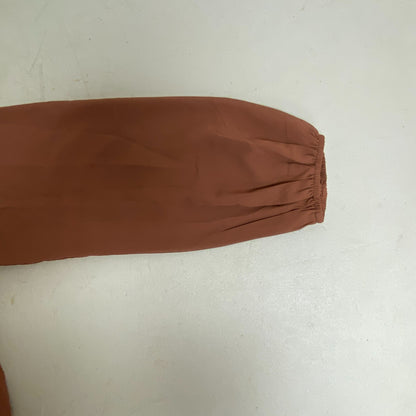 ASOS Design Pink Long Sleeve Ruffled Hem Long Dress Womens Size 8