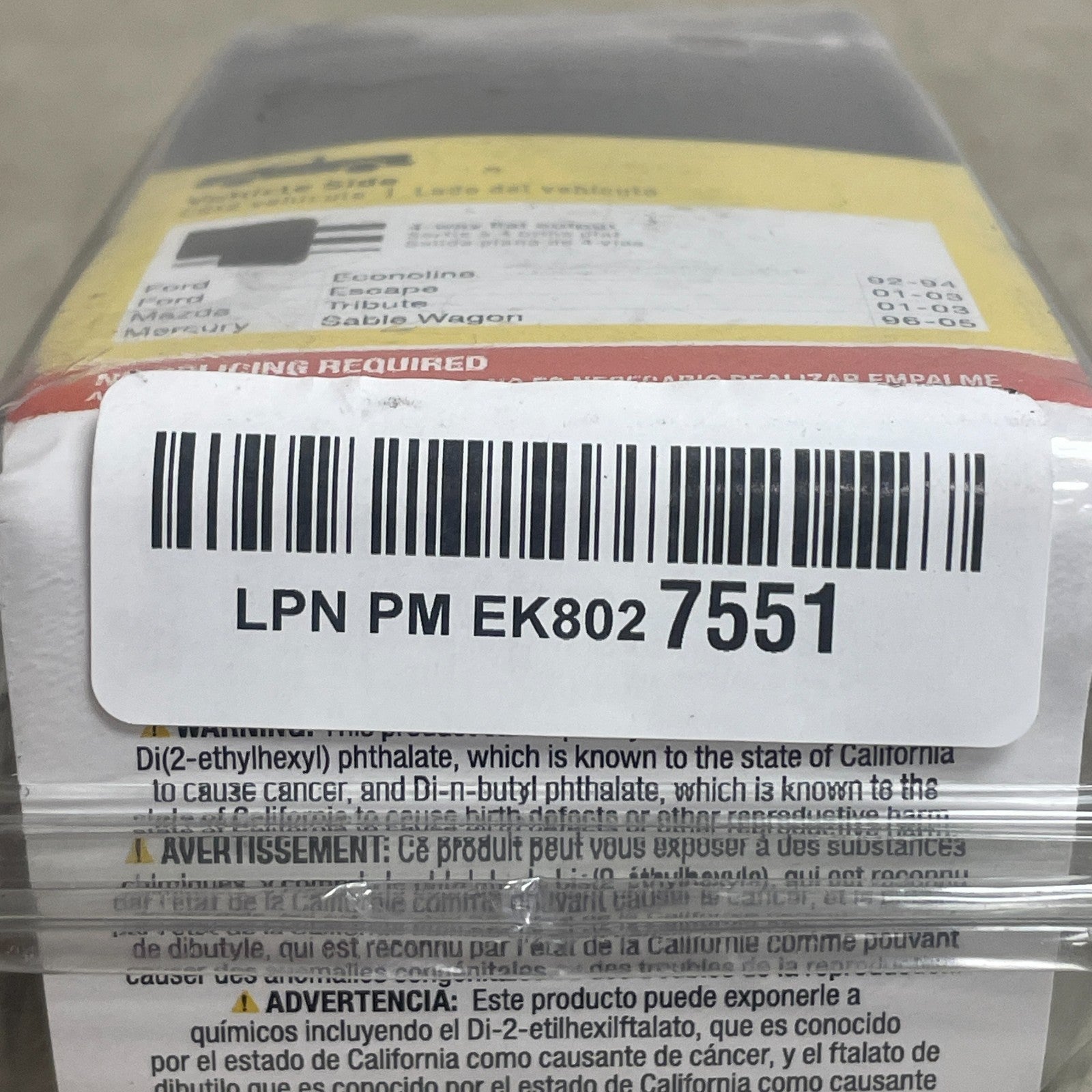 CURT 55343 4-Way Flat Custom Wiring Harness Ford Escape/Econoline/Tribute/Sable