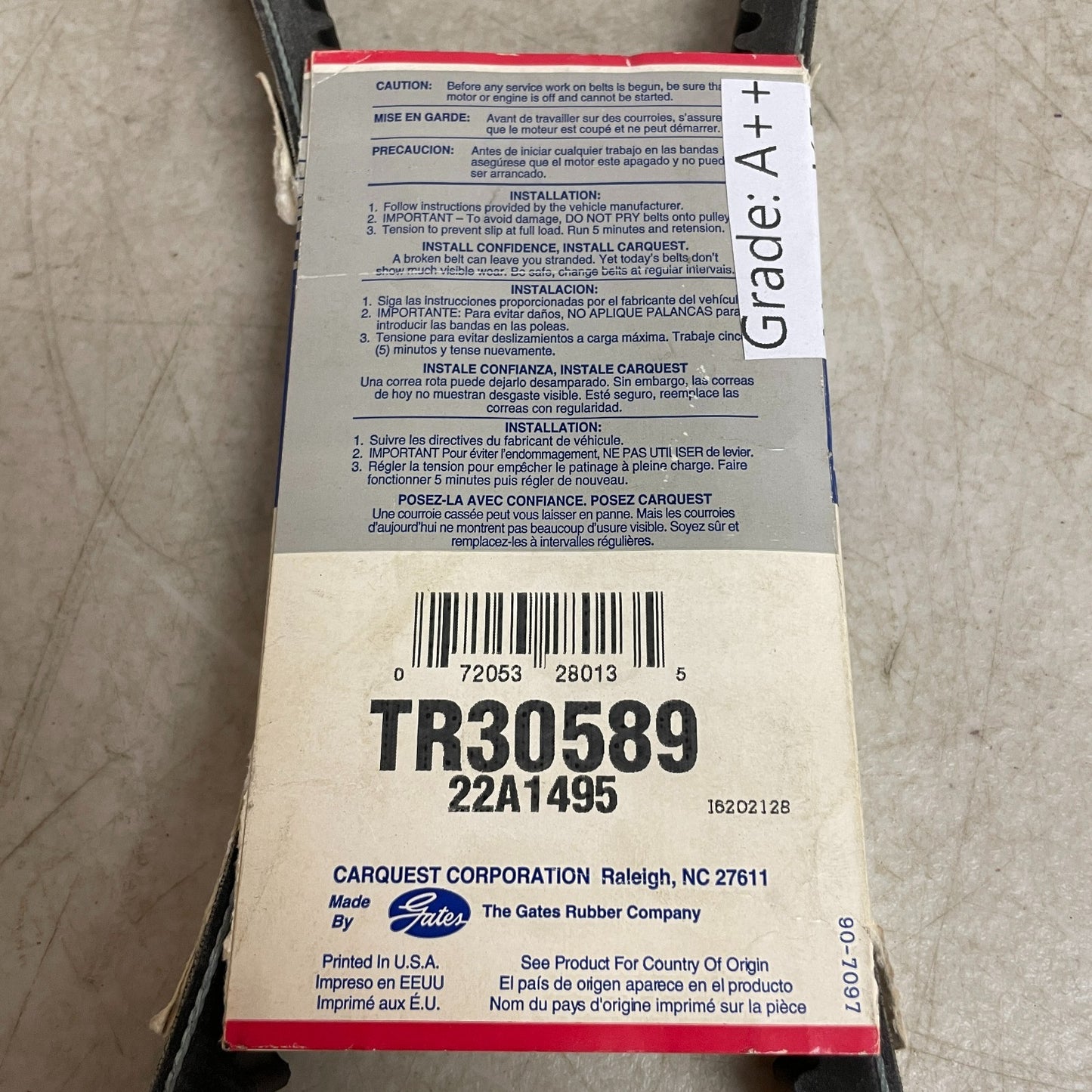 Carquest/TR Gates Green-Stripe Truck & Bus V-Belt 59.44" Outside TR30589