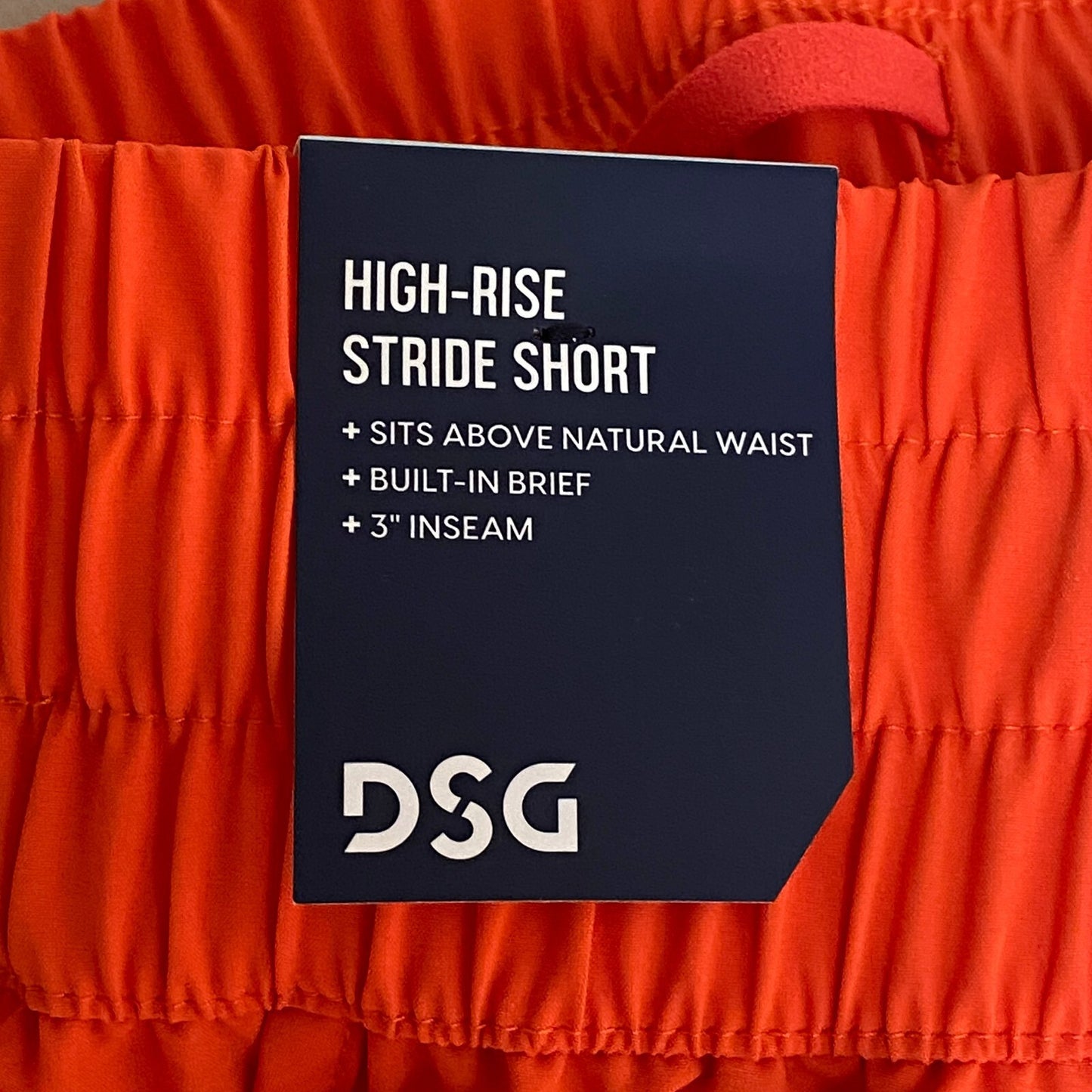 DSG Women's 3â High Rise Hot Tangerine Stride Shorts Performance DAW12327SZ
