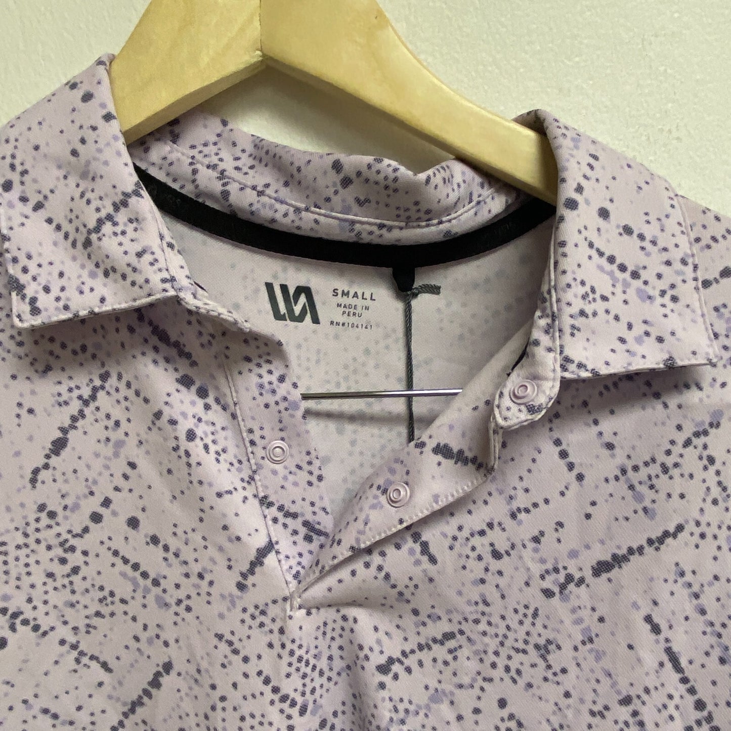VRST Men's Plaid Pique Print Polo Plaid Dusty Grape MVG10019 BRAND NEW
