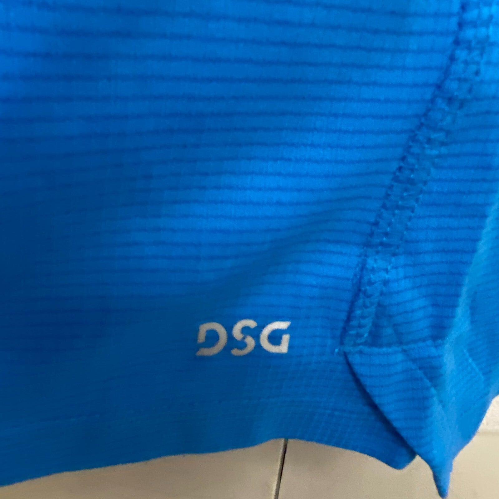 DSG Men's Running Striped T-Shirt Polyester Ibiza Blue DAM12204 Brand New