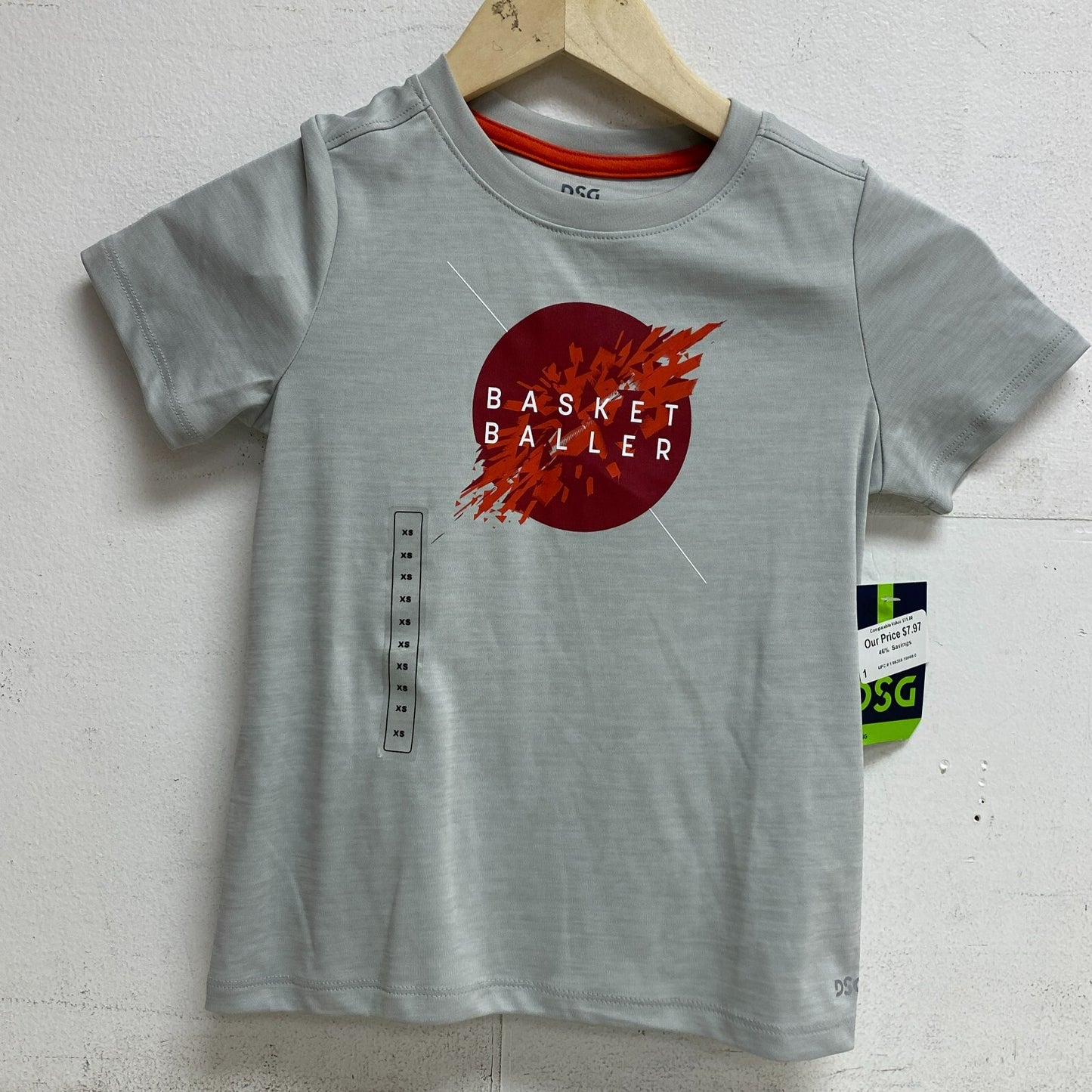 DSG Boys Novelty Graphic Tee Hi Ris/ Pur Whit Basketball Short Sleeve DAB11108N