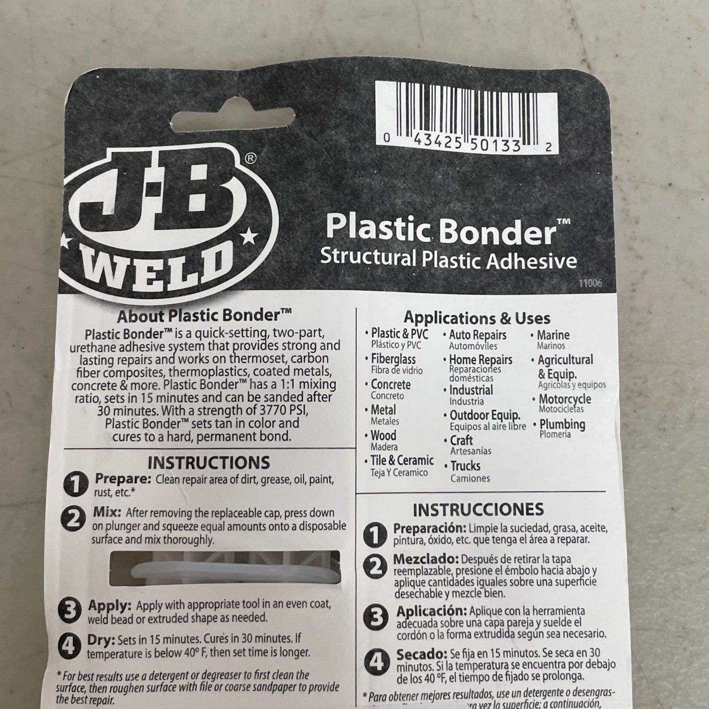 J-B Weld 50138 AutoWeld Black Epoxy Adhesive Syringe 25ml Fast Setting Glue