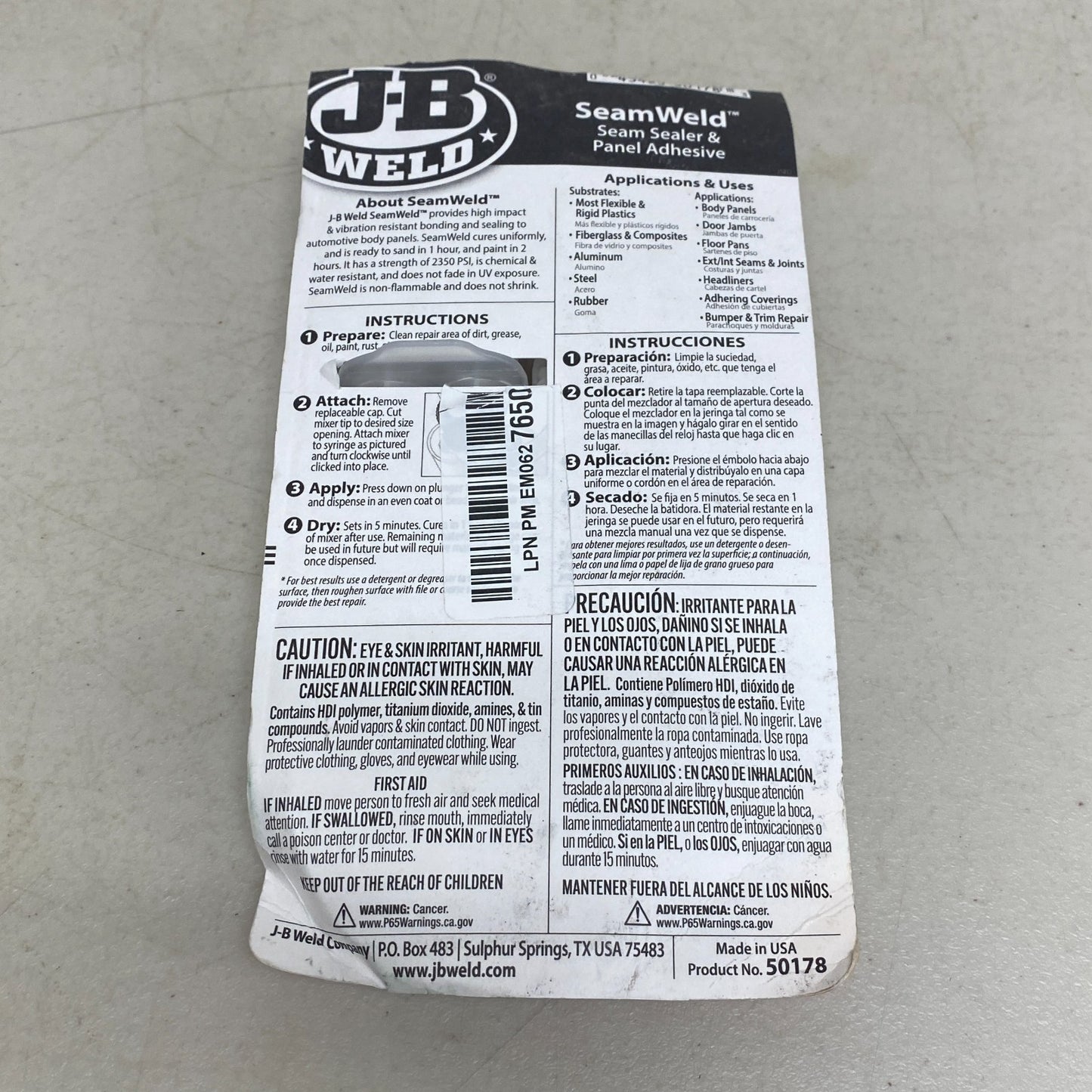 J-B Weld SeamWeld™ Epoxy Syringe 25 mL 50178 Industrial Strength Adhesive