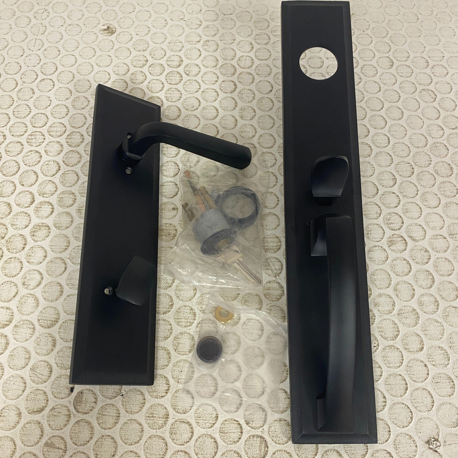 Signature Hardware Brass Entry Door Set No Backset Left Hand Matte Blck 552085MB