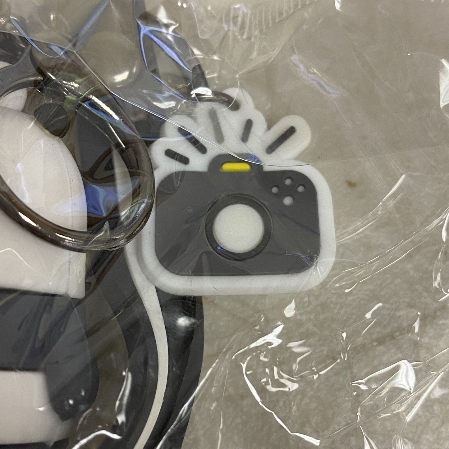 Assorted Silicone We Bare Bears Panda Bear Keychain With Camera Accessory