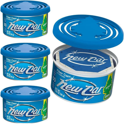 LITTLE TREES Fiber Can Air Freshener New Car Scent 4 Pack for Car or Home Use