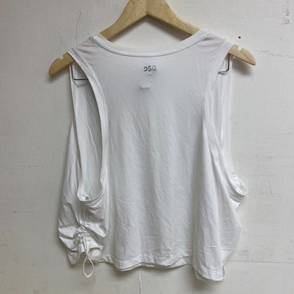 DSG Women's Side Rouched Tank Top Pure White DAW22309WP BRAND NEW