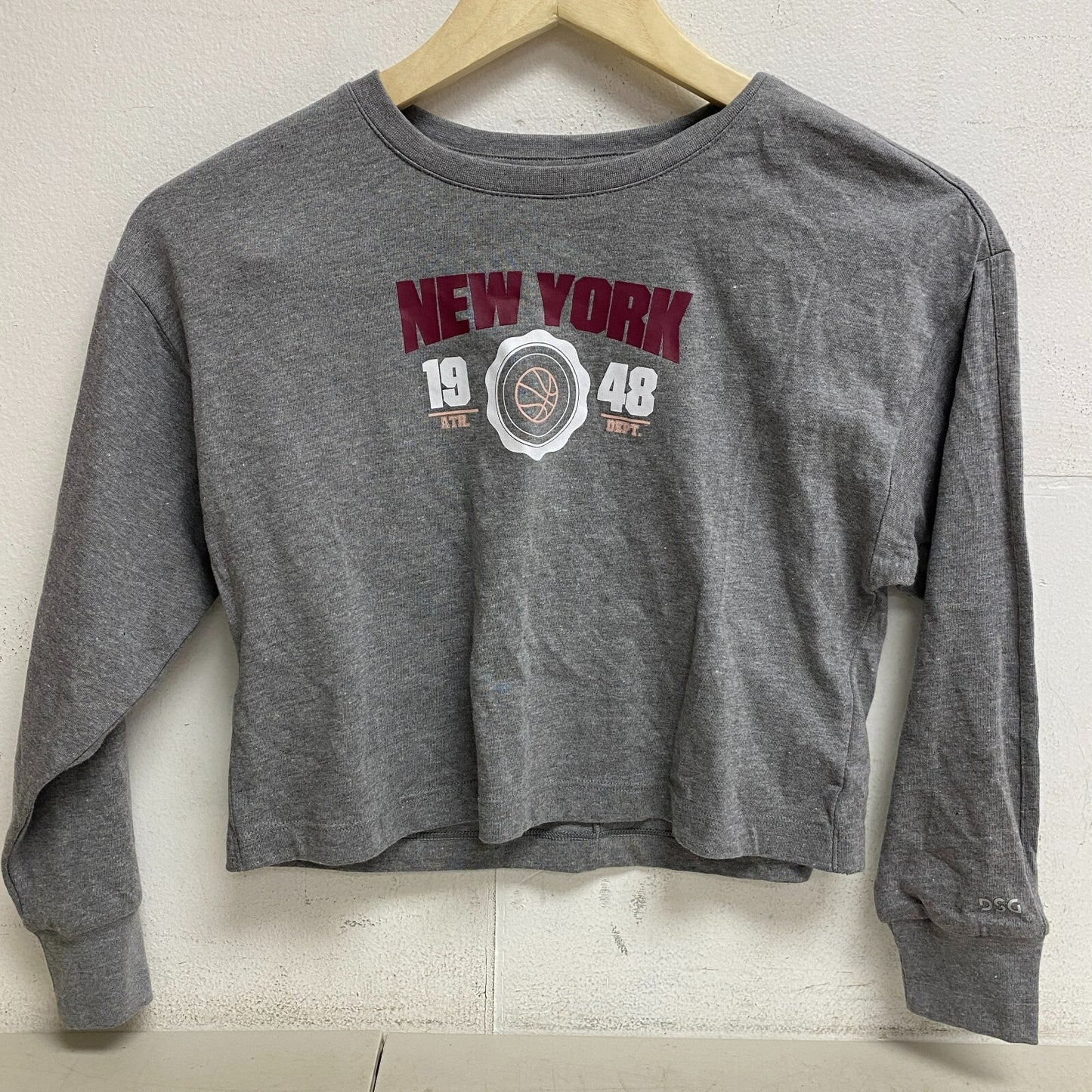 DSG Girls' Long Sleeve Graphic T-Shirt Dark Heather Grey NY DAG12105GH Summer