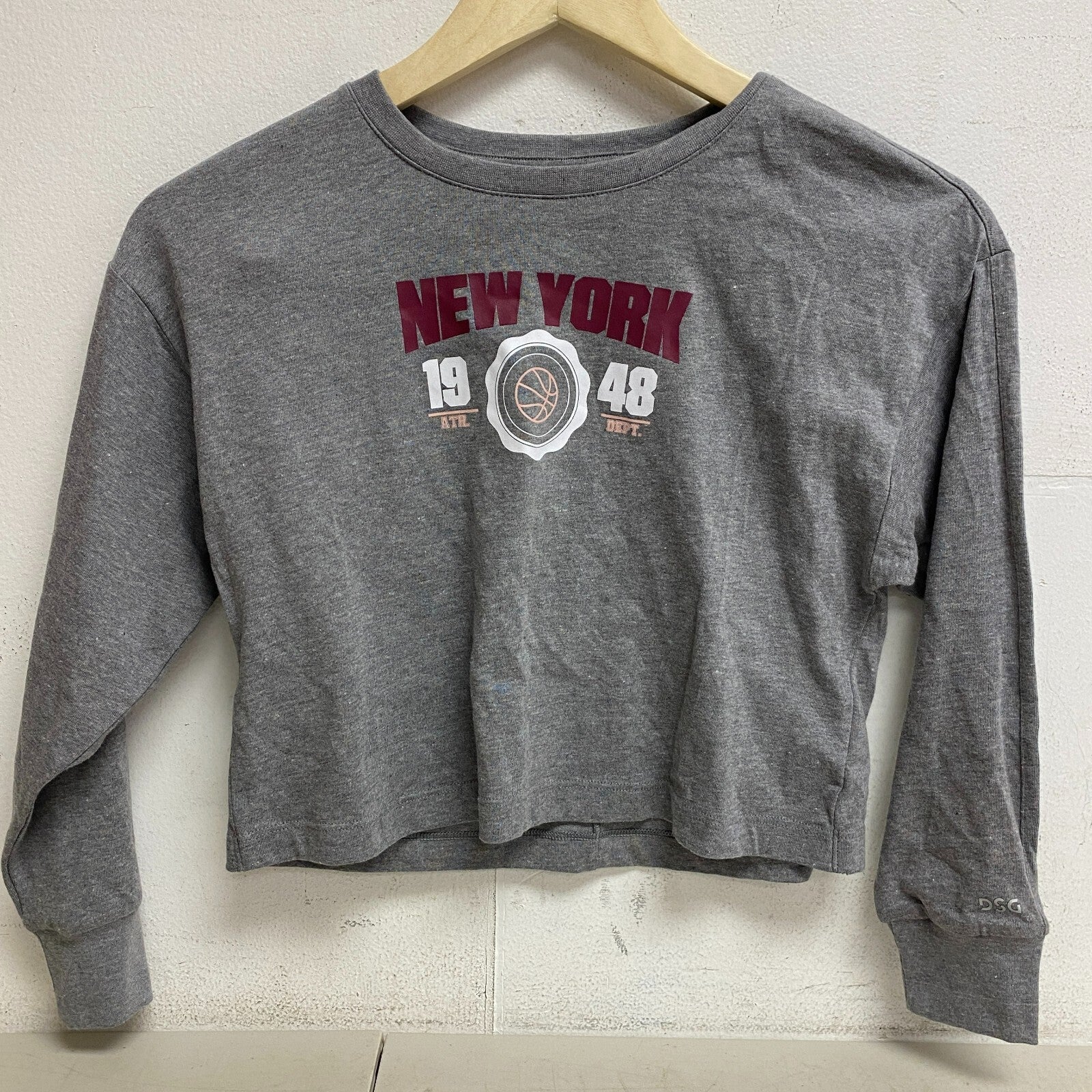 DSG Girls' Long Sleeve Graphic T-Shirt Dark Heather Grey NY DAG12105GH Summer