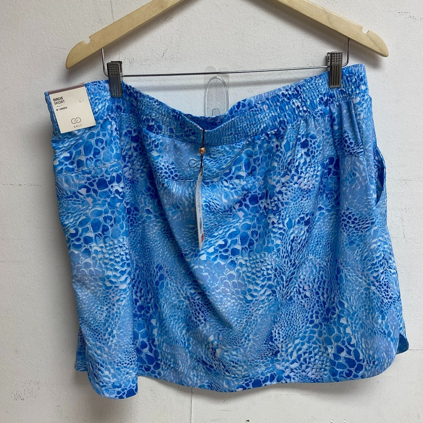 Calia Women's 16" Length Birdie Athletic Skort Blue Turtle Print WCG17020PS23