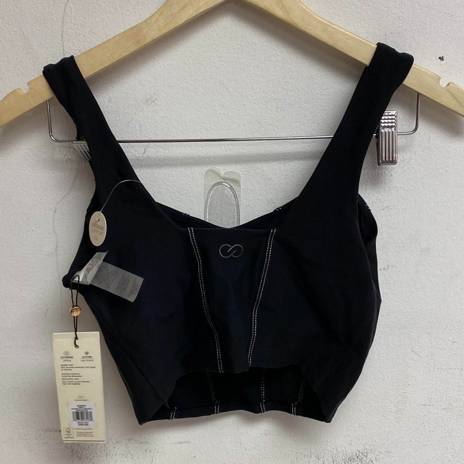 Calia Womens Made To Ply Seam ESSN LL Pure Black Solid Stylish WAX37232