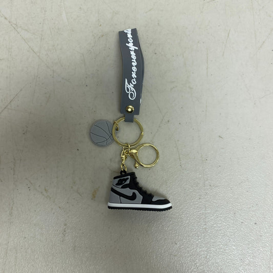 Assorted Silicone Air Jordan 1 Grey and Black Keychain Accessory