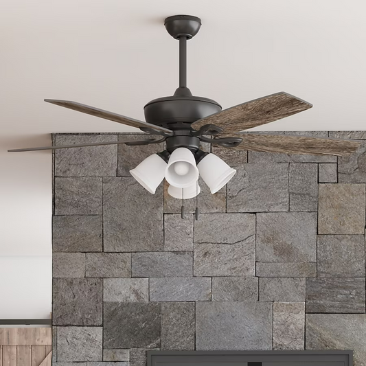 Harbor Breeze Notus 52″ Indoor LED Ceiling Fan Brushed Bronze w/ Mocha Blades,,,
