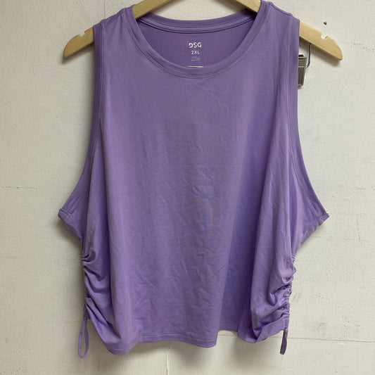 DSG Women's Side Rouched Tank Top Digital Lavender Solid Sleeveless DAW22309
