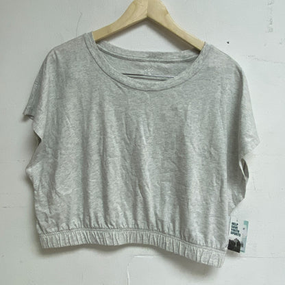 DSG Womens Cinched Hem Tee Light Heather Grey Solid Summer Stylish DAW12116H