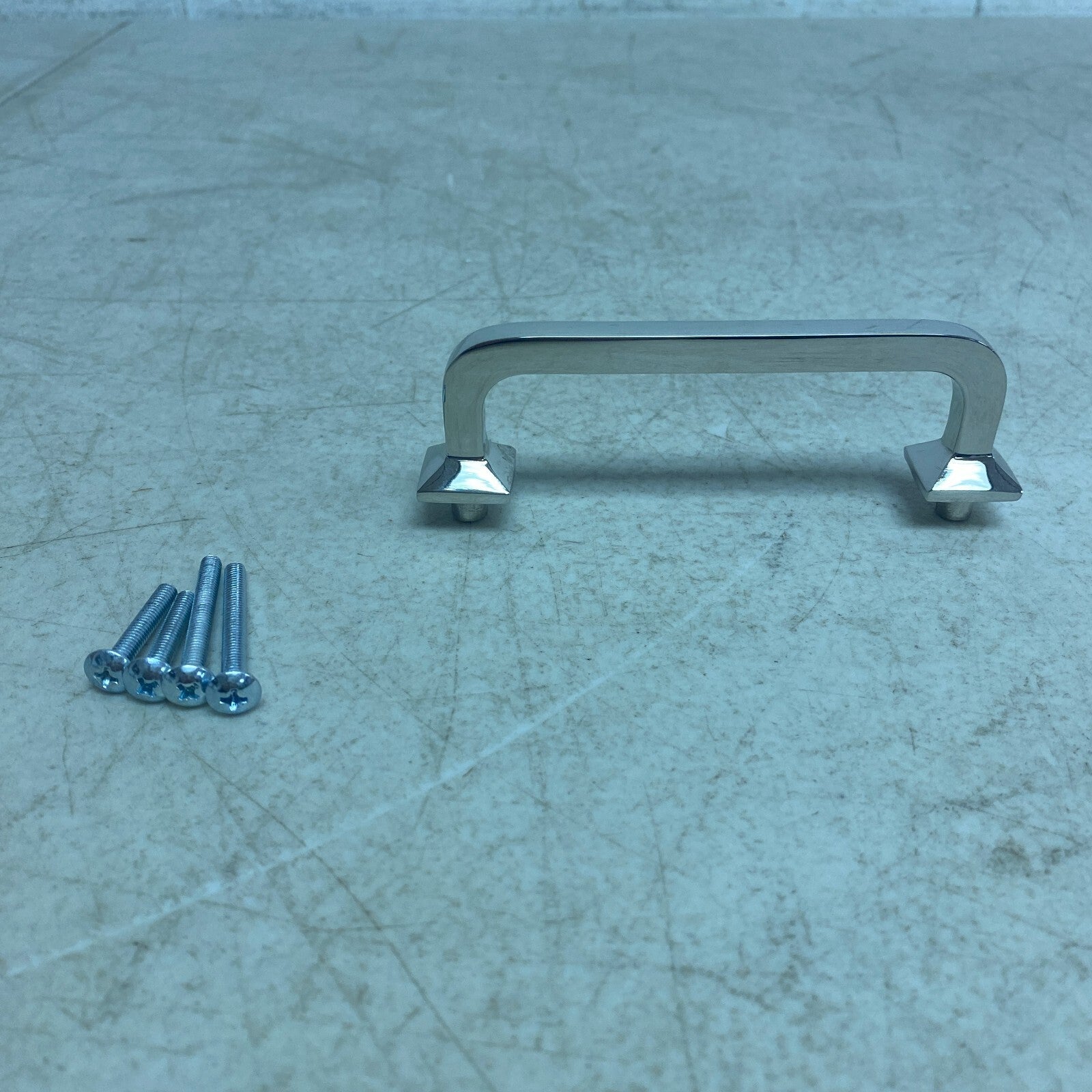 Signature Hardware 4'' Klein Solid Brass Cabinet Pull - Polished Nickel