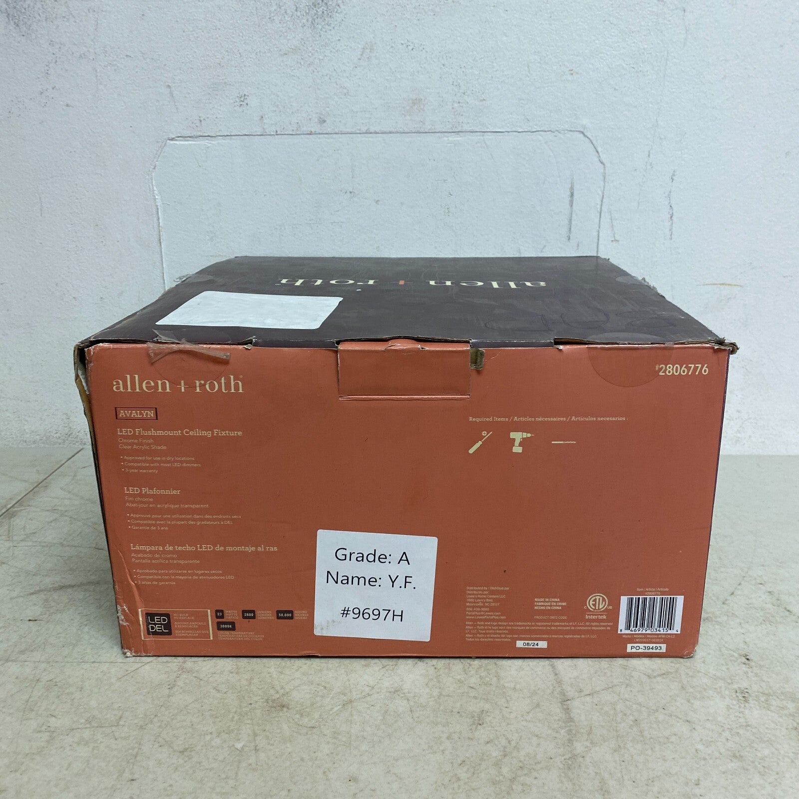 Allen +Roth Evalyn 1-Light12.99-in Gloss Chrome Integrated LED Flush Mount Light