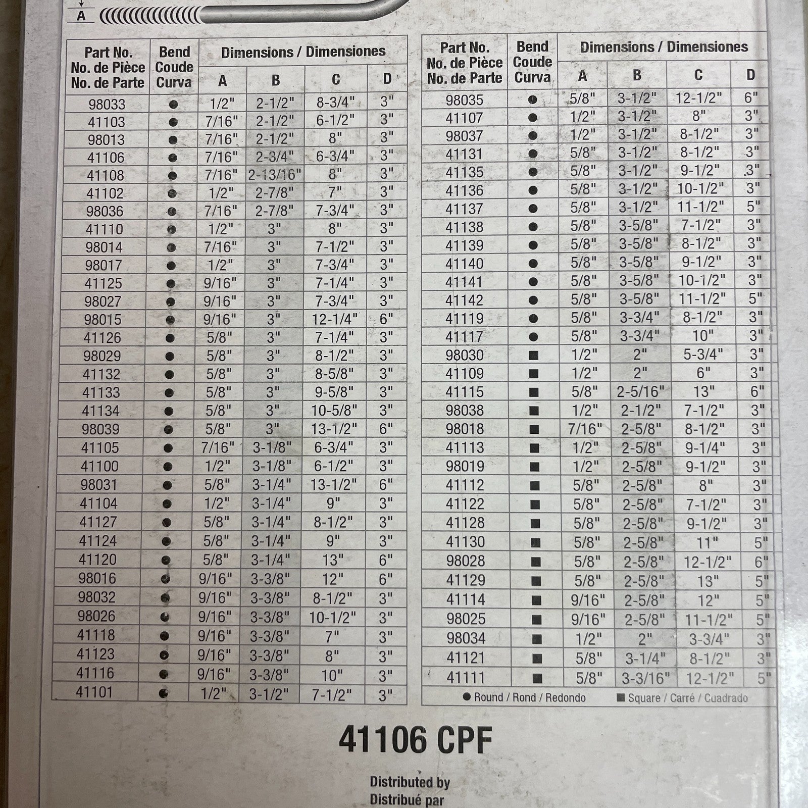 Carquest U-Bolt Kit 41106 Round Threaded Suspension Clamp