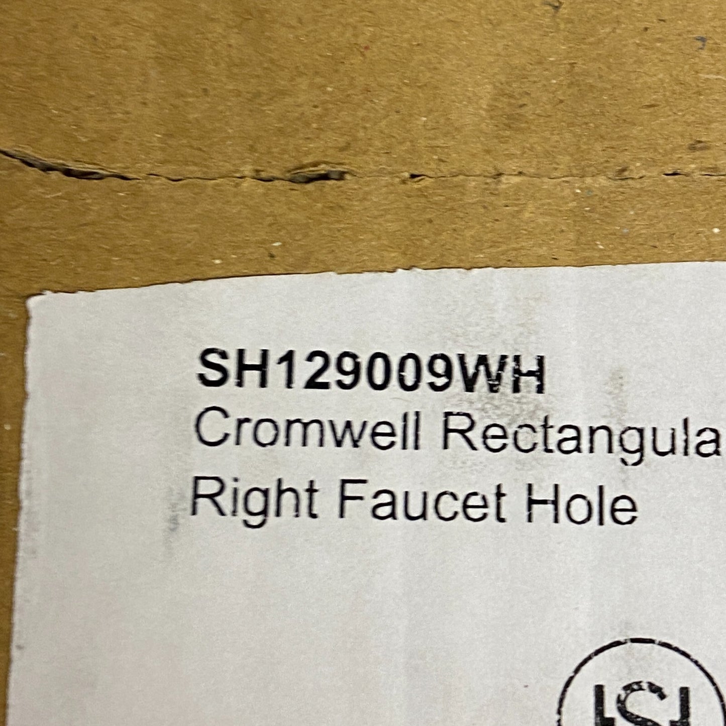 Signature Hardware CROMWELL RECTANGULAR PORCELAIN SINK RIGHT FAUCET HOLE