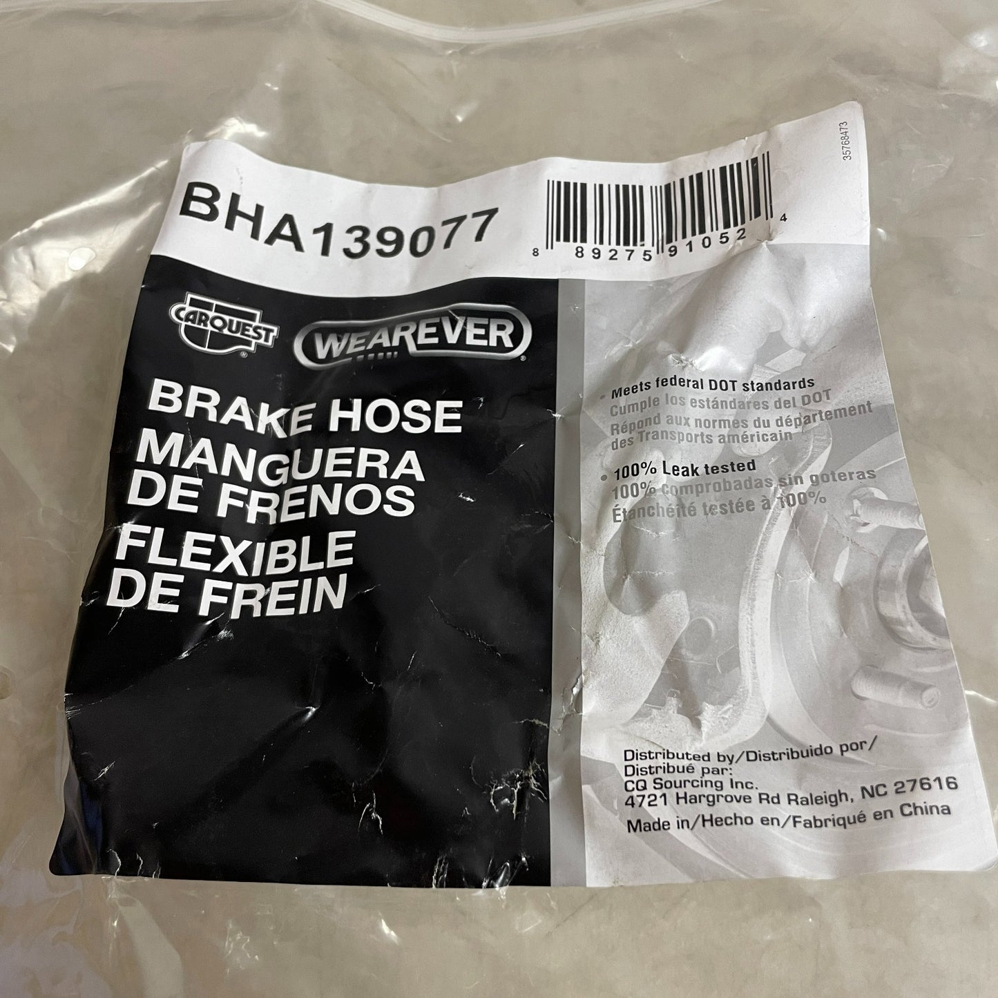 Carquest Wearever BHA139077 Premium Brake Hose Assembly