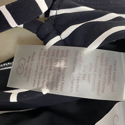 Calia Womens Triangle Strappy Tie Back Bikini Top Stripe Black/White WSA23201PRT