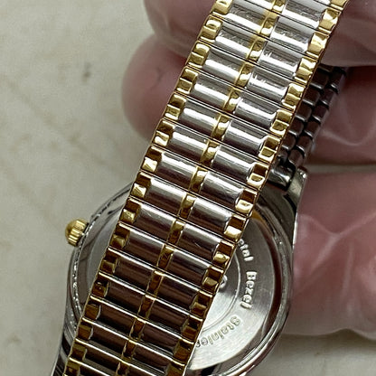 Armitron Watch Japan Quartz Women Dual Tone Gold Plated Stretch Steel 75/5420TTG