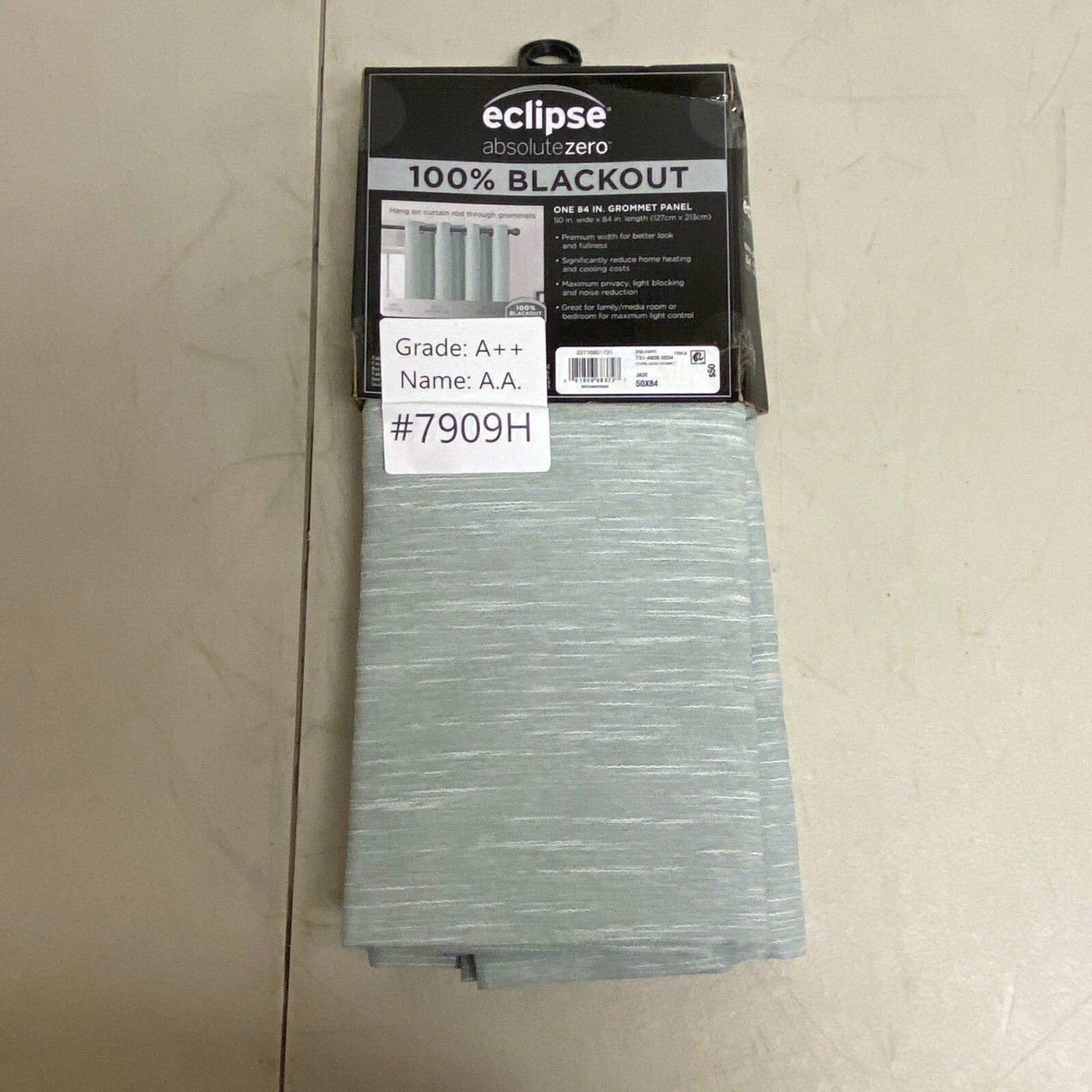 Eclipse Absolute Zero - 100% Blackout One Grommet Panel Curtains 50"x84" - Jade