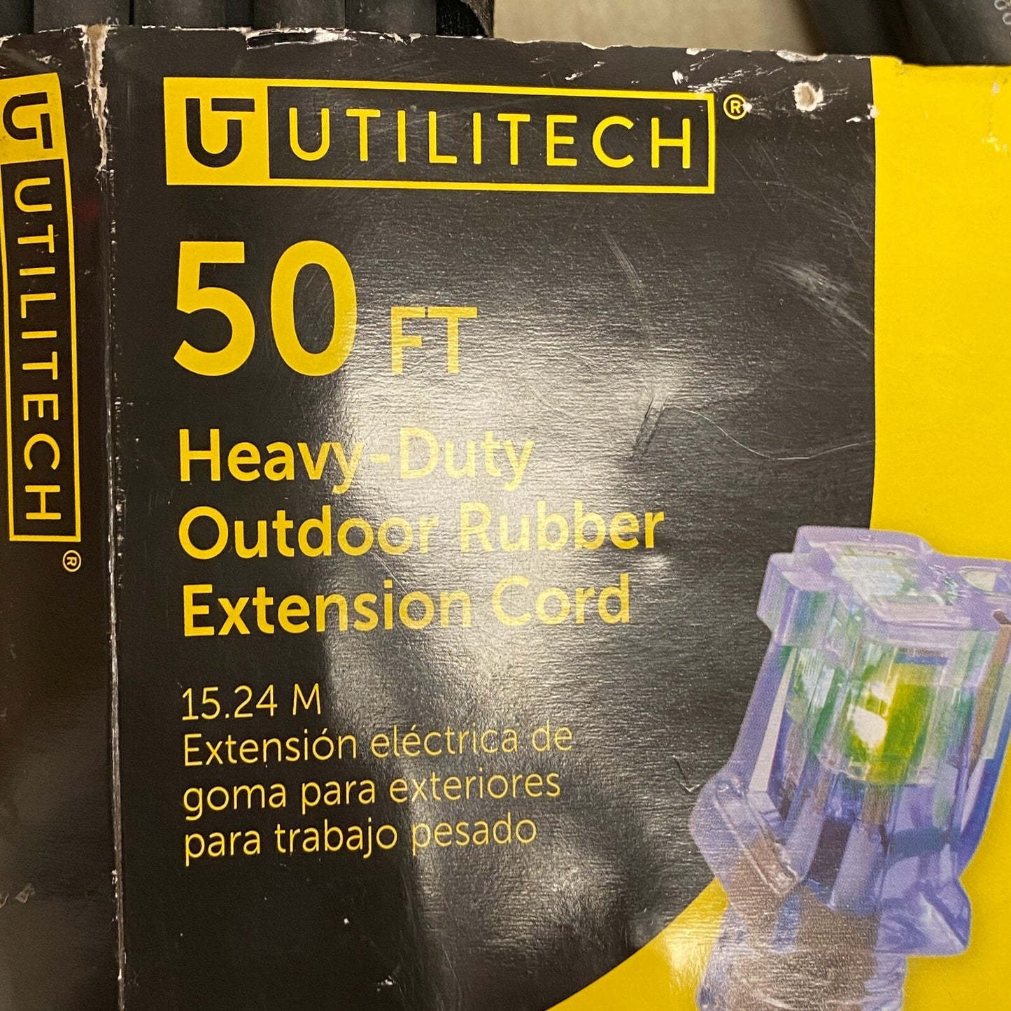 UTILITECH 50 FT HEAVY DUTY OUTDOOR RUVVER EXTENSION CORD