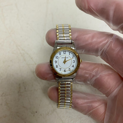 Armitron Watch Japan Quartz Women Dual Tone Gold Plated Stretch Steel 75/5420TTG